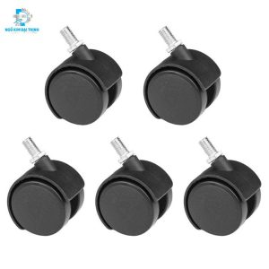 Bánh xe nhựa chịu lực chốt vặn khóa hãm ( màu đen)