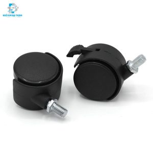 Bánh xe nhựa chịu lực chốt vặn khóa hãm ( màu đen)