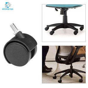 Bánh xe nhựa chịu lực chốt vặn khóa hãm ( màu đen)