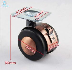 Bánh xe đệm đa năng màu đồng thau