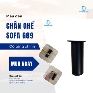 Chân ghế sofa G89 có tăng chỉnh màu đen cát