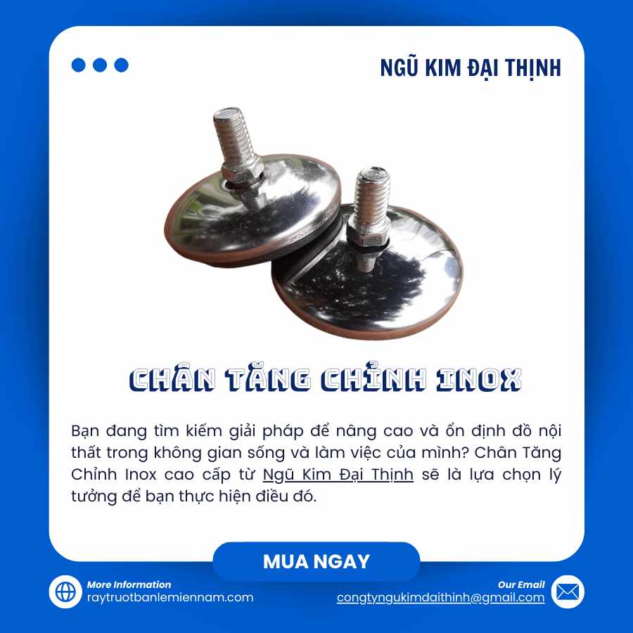 Chân Tăng Chỉnh Inox Cao Cấp