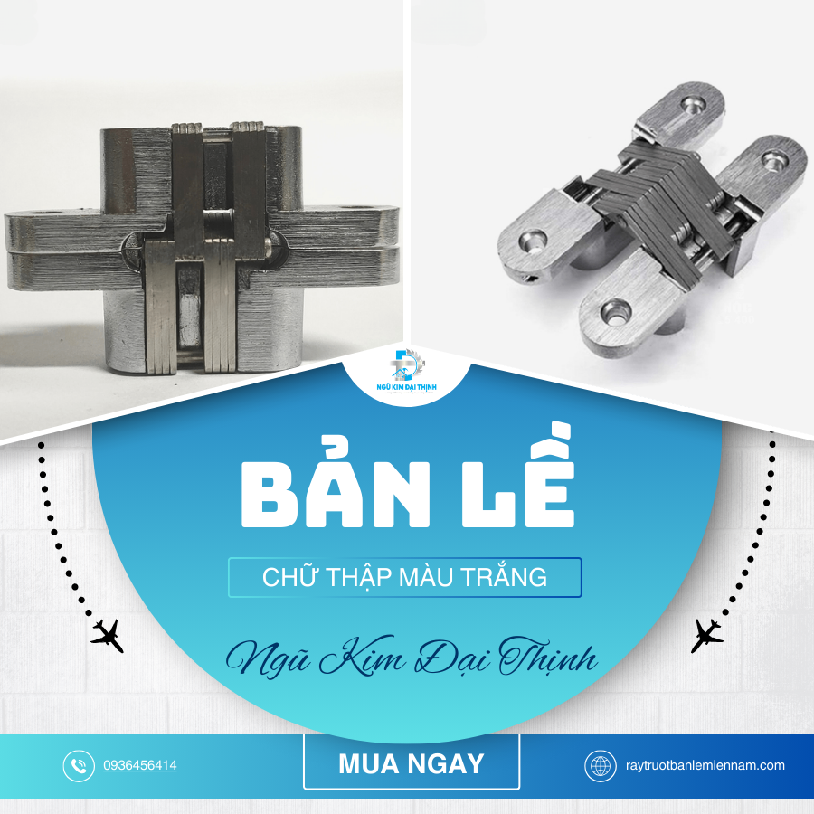 Bản lề chữ thập màu trắng