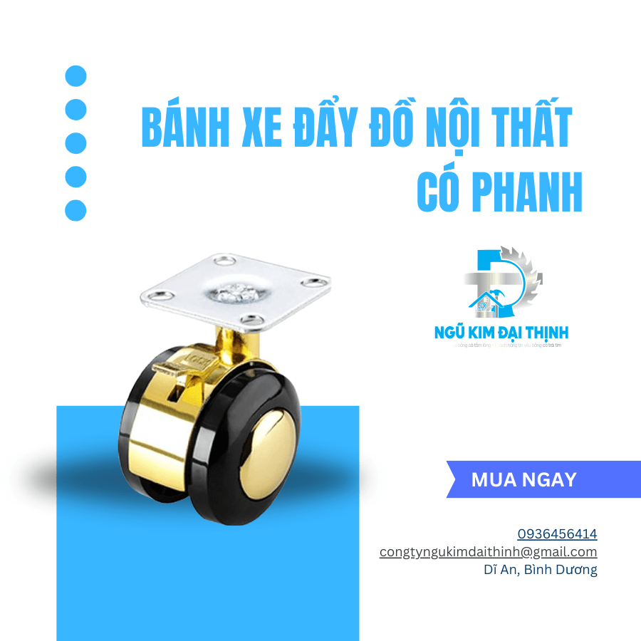 Bánh xe đẩy đồ nội thất có phanh